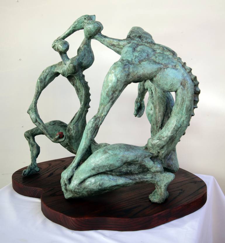 Original Abstract Expressionism People Sculpture by Maureen Quin