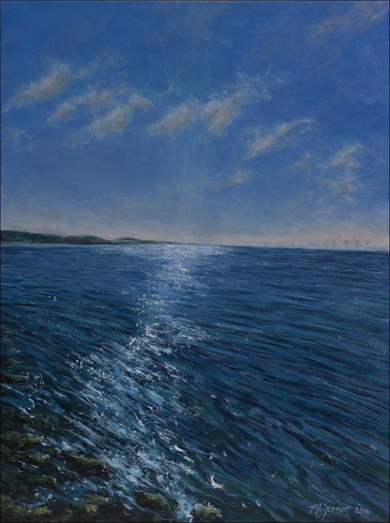 Moonlight on water Painting by Mat McDermott