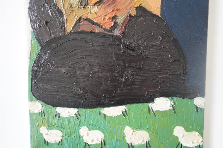 Original Expressionism Cats Painting by Prisac Nicolae