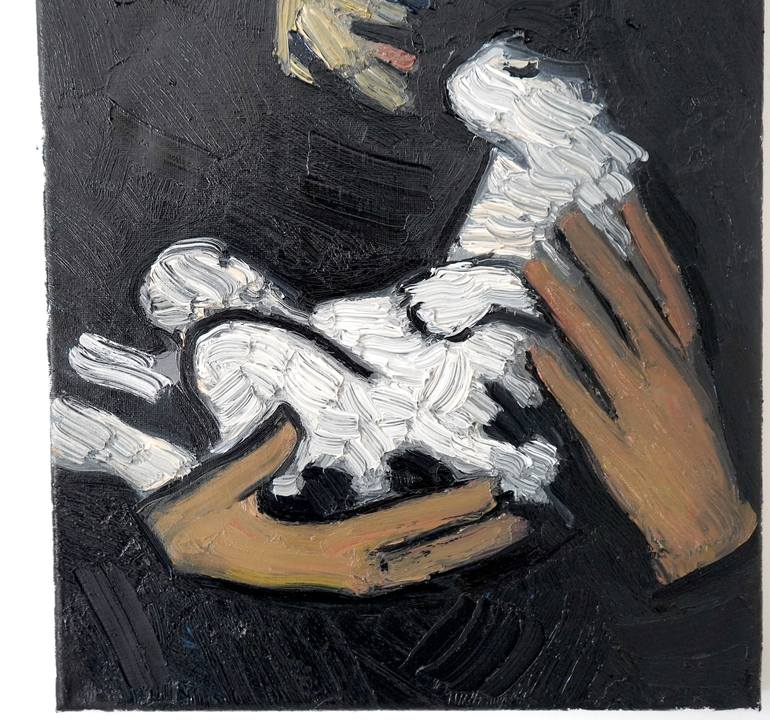 Original Expressionism Cats Painting by Prisac Nicolae