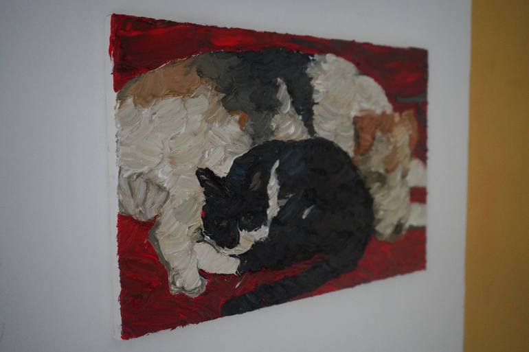 Original Cats Painting by Prisac Nicolae