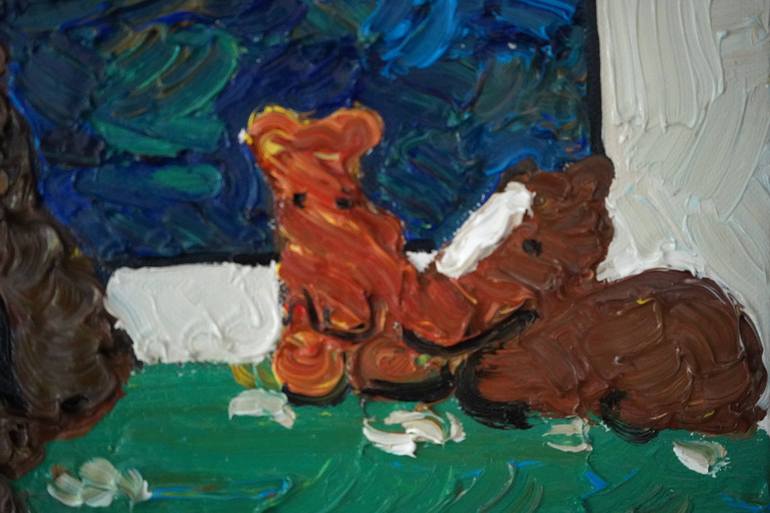 Original Expressionism Dogs Painting by Prisac Nicolae