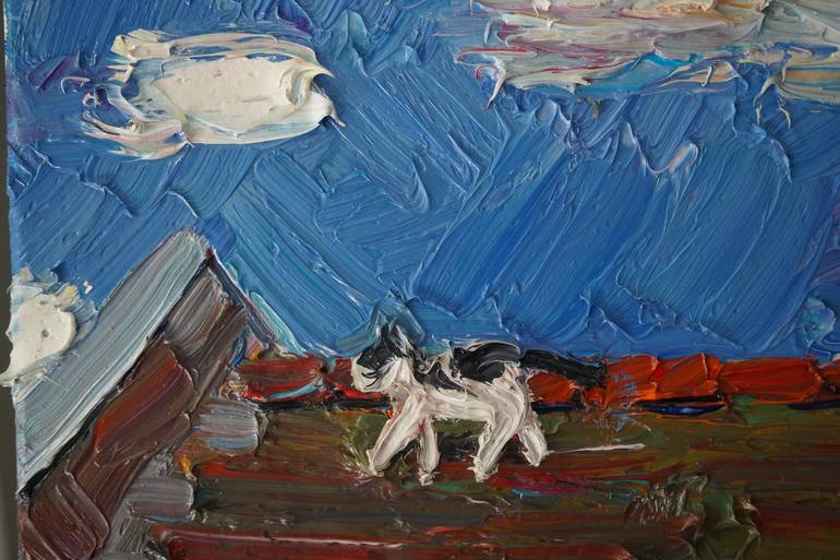 Original Expressionism Cats Painting by Prisac Nicolae