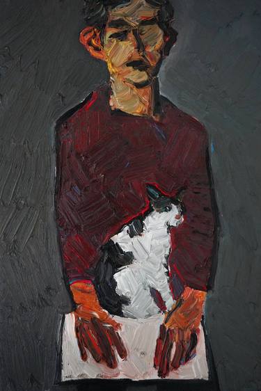 Original Expressionism Cats Paintings by Prisac Nicolae