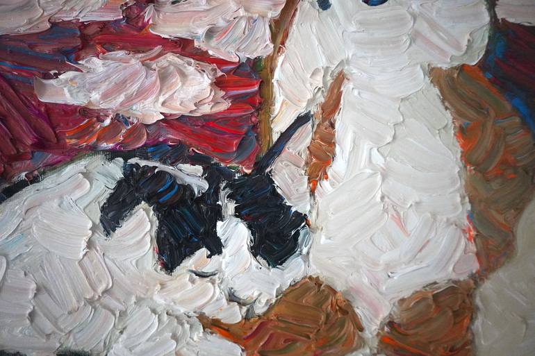 Original Expressionism Cats Painting by Prisac Nicolae