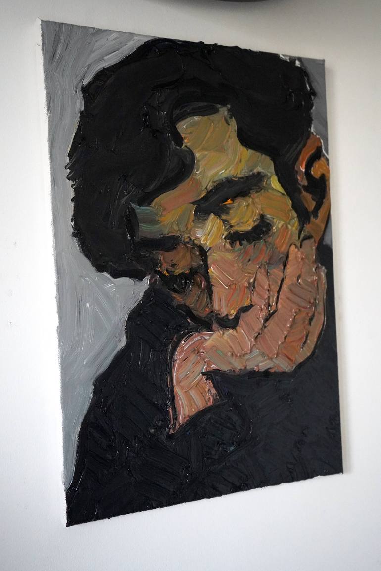 Original Expressionism Portrait Painting by Prisac Nicolae