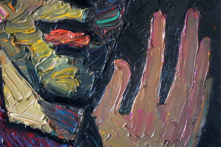 Original Expressionism Cats Painting by Prisac Nicolae