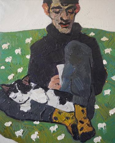 Original Expressionism Cats Paintings by Prisac Nicolae