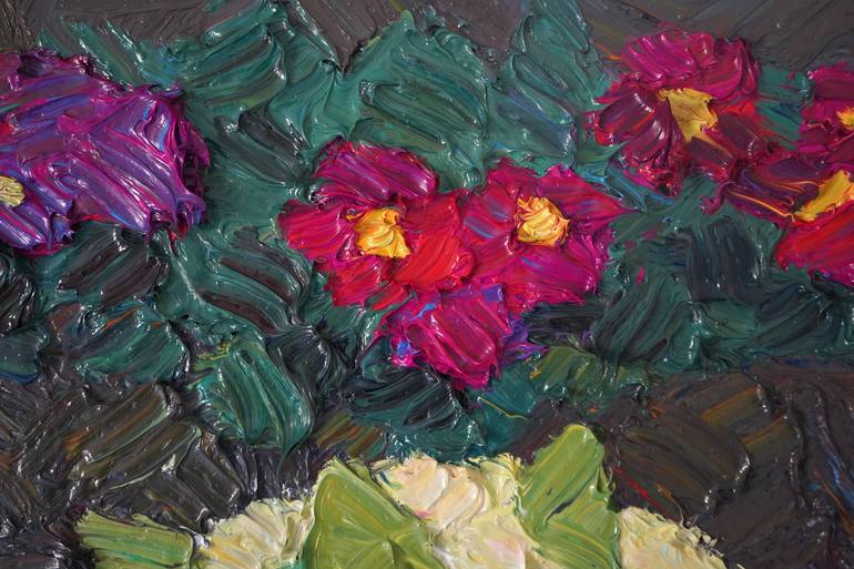 Original Expressionism Floral Painting by Prisac Nicolae