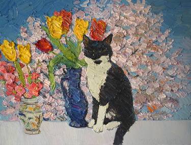 Original Expressionism Cats Paintings by Prisac Nicolae