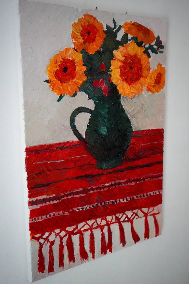 Original Expressionism Floral Painting by Prisac Nicolae
