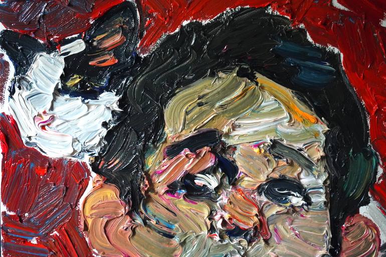 Original Expressionism Cats Painting by Prisac Nicolae