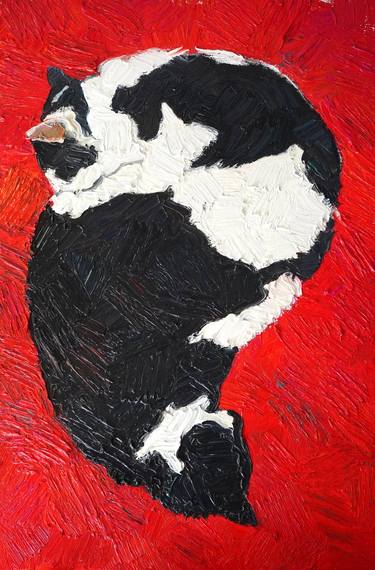 Original Expressionism Cats Paintings by Prisac Nicolae