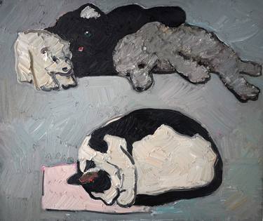 Original Expressionism Cats Paintings by Prisac Nicolae