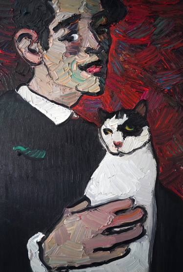 Original Expressionism Cats Paintings by Prisac Nicolae