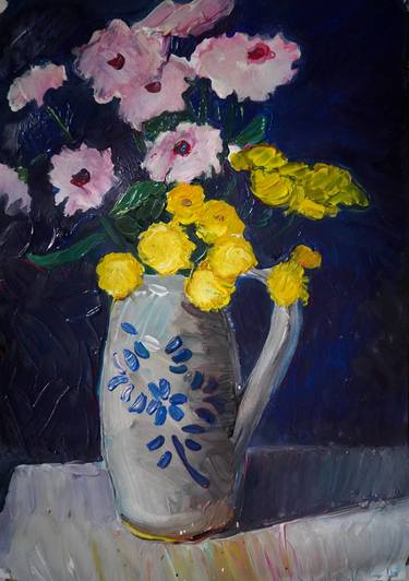 Original Expressionism Still Life Paintings by Prisac Nicolae