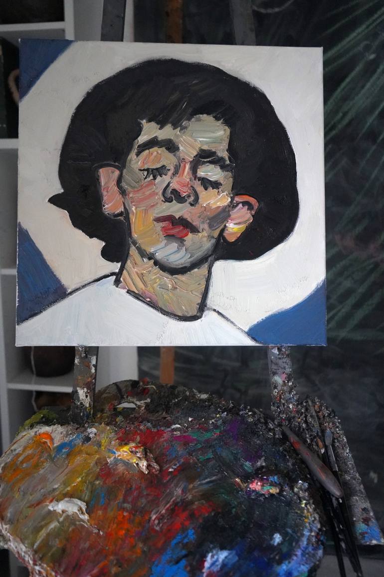 Original Expressionism Cats Painting by Prisac Nicolae