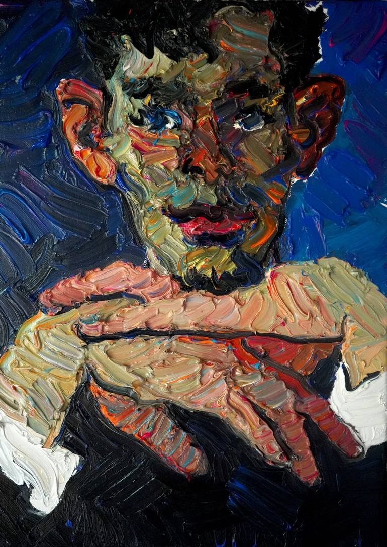 The sad man Painting by Prisac Nicolae | Saatchi Art