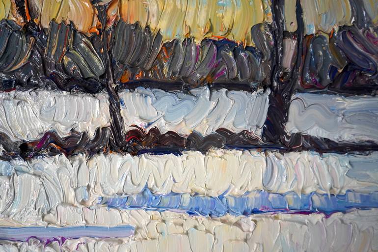 Original Abstract Landscape Painting by Prisac Nicolae