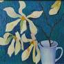Collection Flowers. Oil painting