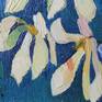 White, magnolia, fowers, on blue, composition.....