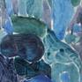 Painting in oil on canvas. 
Blue composition. Abstract