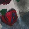 composition, stool, black white and red, roses....