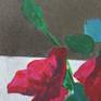composition, stool, black white and red, roses....