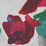 composition, stool, black white and red, roses....