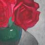 Composition with roses, still life, mixed technique...