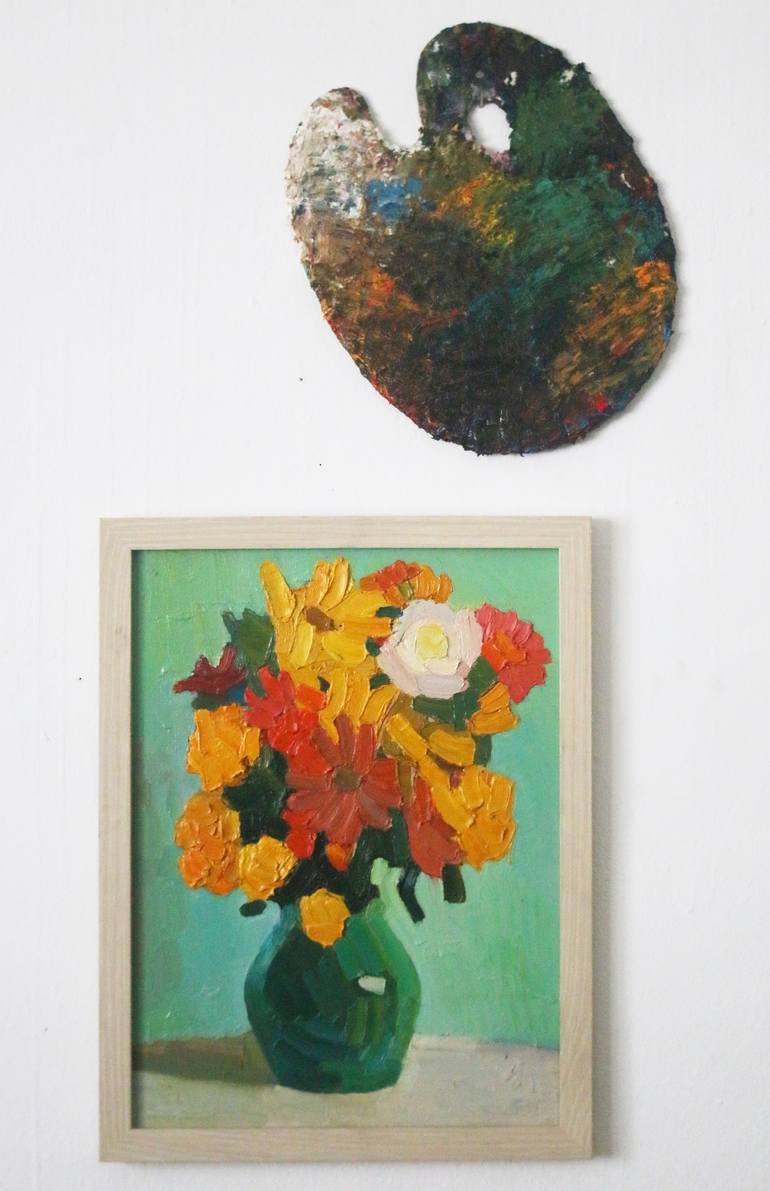 Original Abstract Still Life Painting by Prisac Nicolae