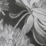 still life , flowers, black and white, composition, drawing