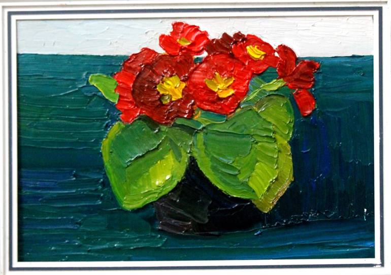 Original Impressionism Floral Painting by Prisac Nicolae