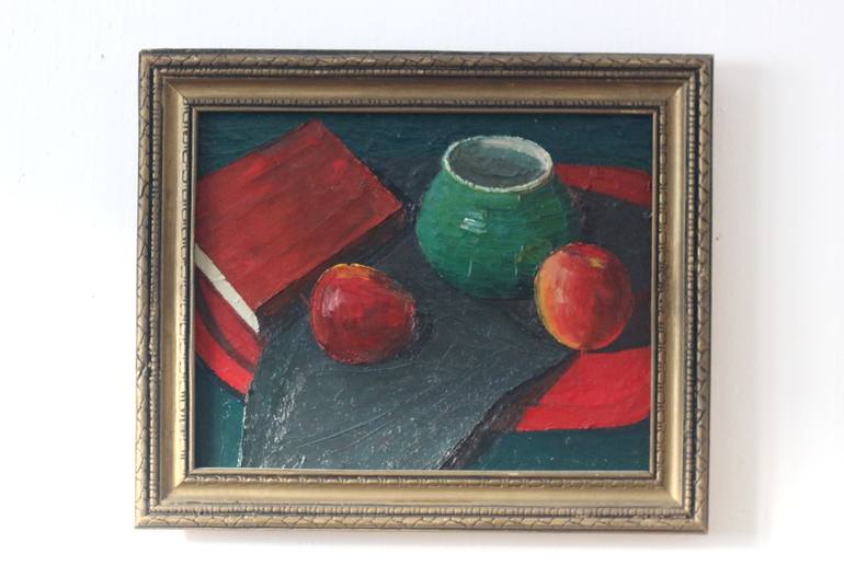 Original Abstract Still Life Painting by Prisac Nicolae