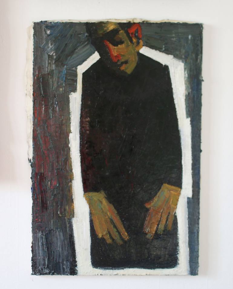 Original Abstract Expressionism Men Painting by Prisac Nicolae