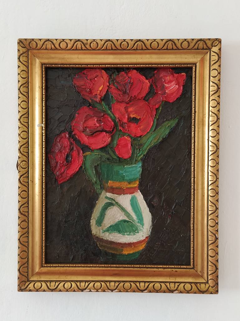 Original Floral Painting by Prisac Nicolae