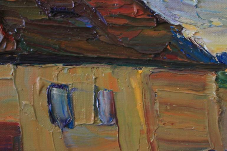 Original Abstract Expressionism Architecture Painting by Prisac Nicolae