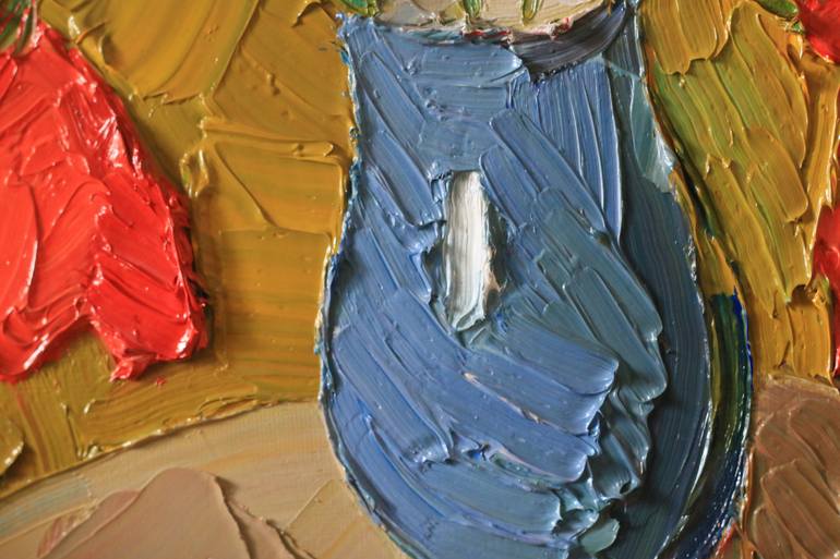 Original Abstract Expressionism Floral Painting by Prisac Nicolae