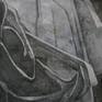 Mixed technique : pencil, gouache and eraser on paper
