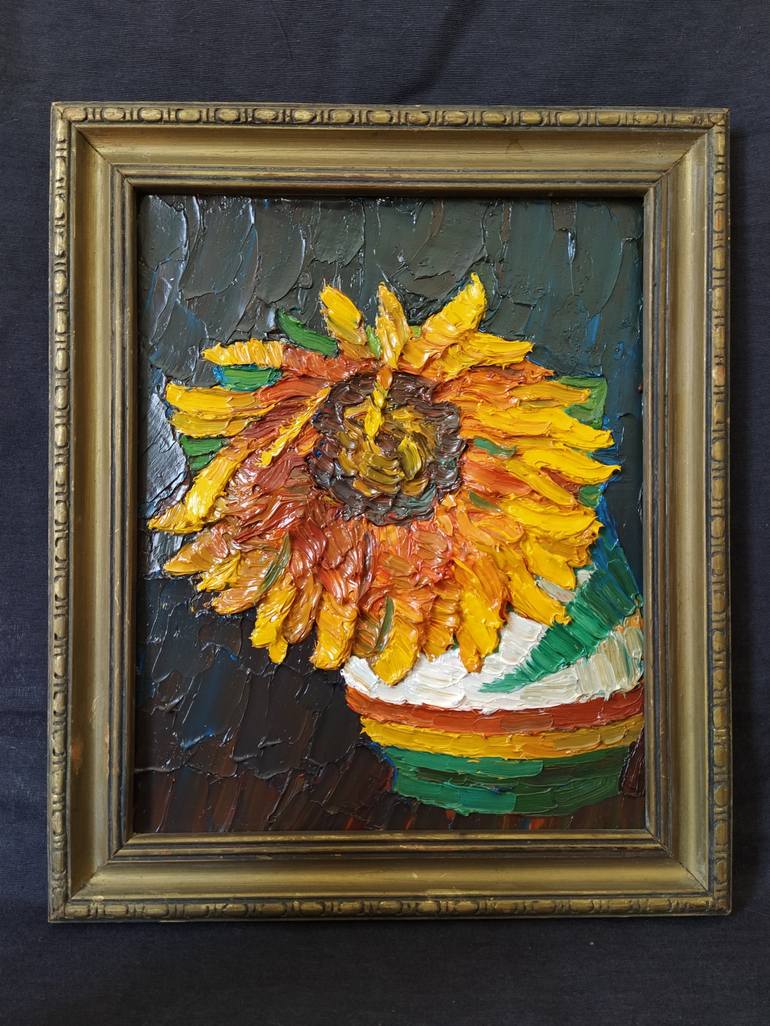 Original Impressionism Floral Painting by Prisac Nicolae