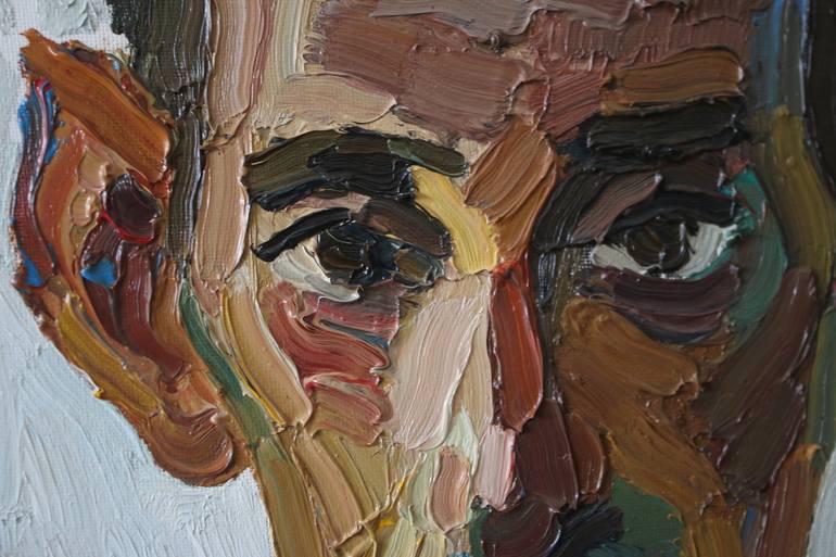 Original Impressionism Portrait Painting by Prisac Nicolae