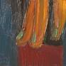 Self portrait with cigarette. Painting with oil on canvas.