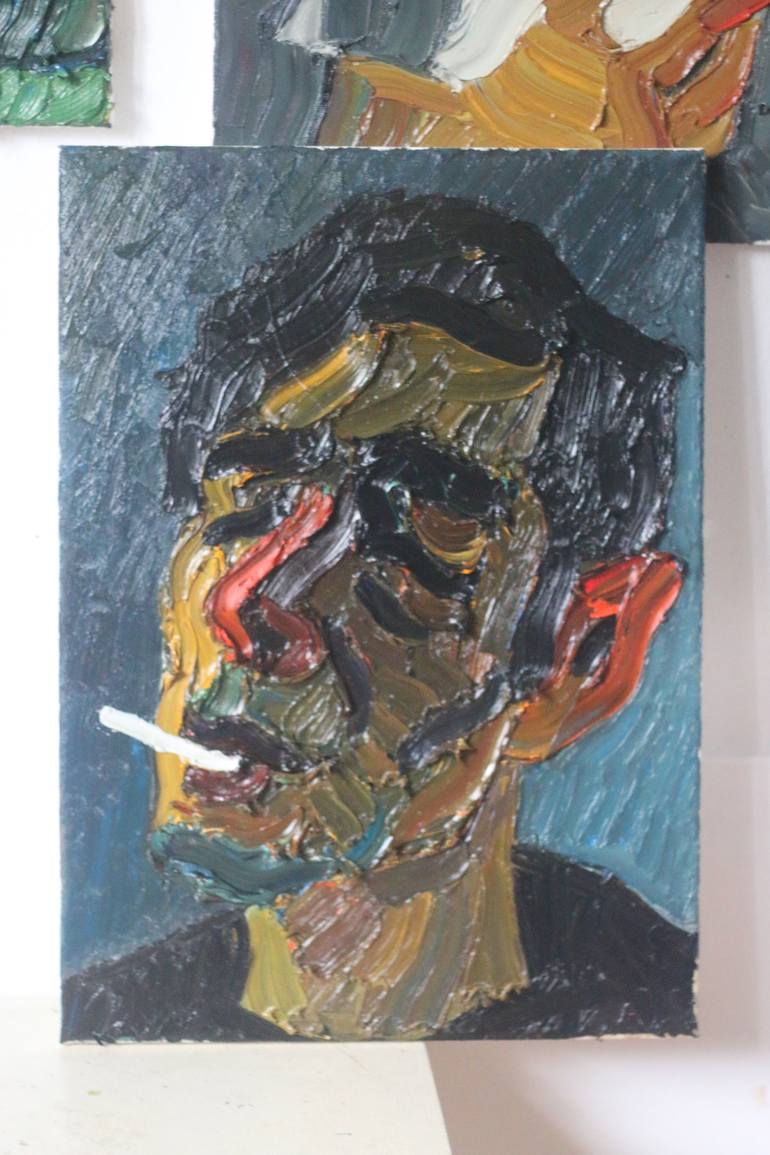 Original Portraiture Portrait Painting by Prisac Nicolae