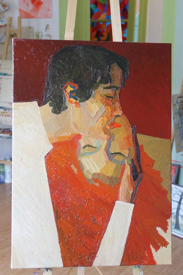 Original Impressionism Love Painting by Prisac Nicolae