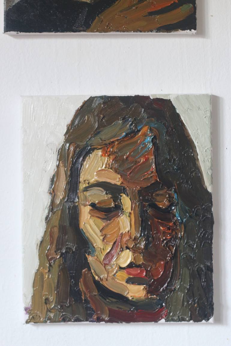 Original Expressionism Portrait Painting by Prisac Nicolae