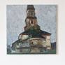 The old church of St. Nicholas in Densus, Romania. 
Impasto oil painting on canvas.