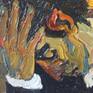 Meditation on Munch's painting. Expresive portrait with Scream. 
Impasto oil painting on canvas.