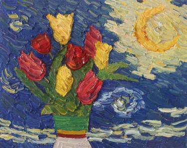 Original Impressionism Floral Paintings by Prisac Nicolae