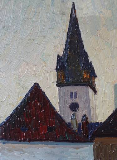 Original Impressionism Architecture Paintings by Prisac Nicolae