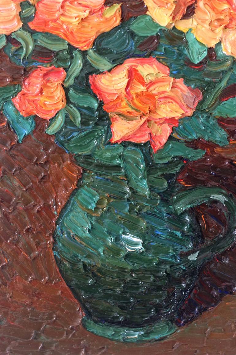 Original Impressionism Floral Painting by Prisac Nicolae